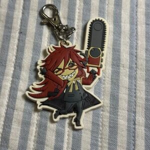 Black Butler Grell Sutcliff Rubber Keychain Anime Death Scythe Grim Reaper Red